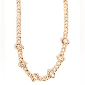 Elegant Gold Necklace with Crystal Accents